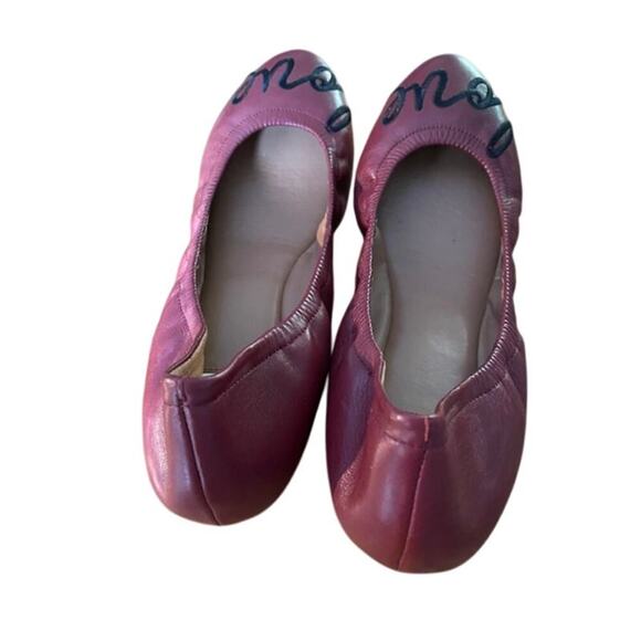 Ellen Degeneres Langston Wine Leather Love Slip On Ballet Flats Women’s Sz 9.5 - Picture 4 of 8